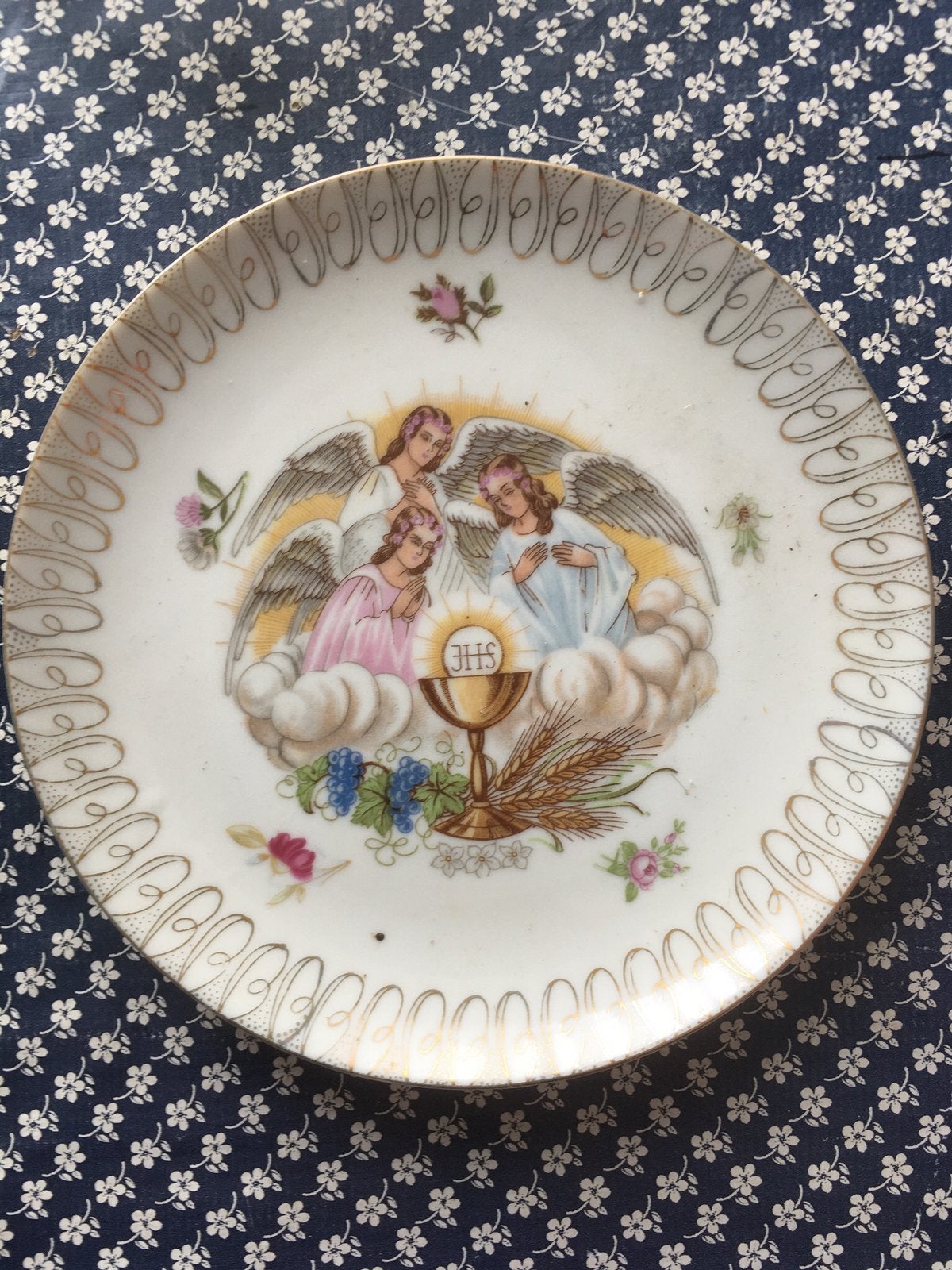 Bordje eerste heilige communie , diameter 9,5 cm, Ophalen of Verzenden