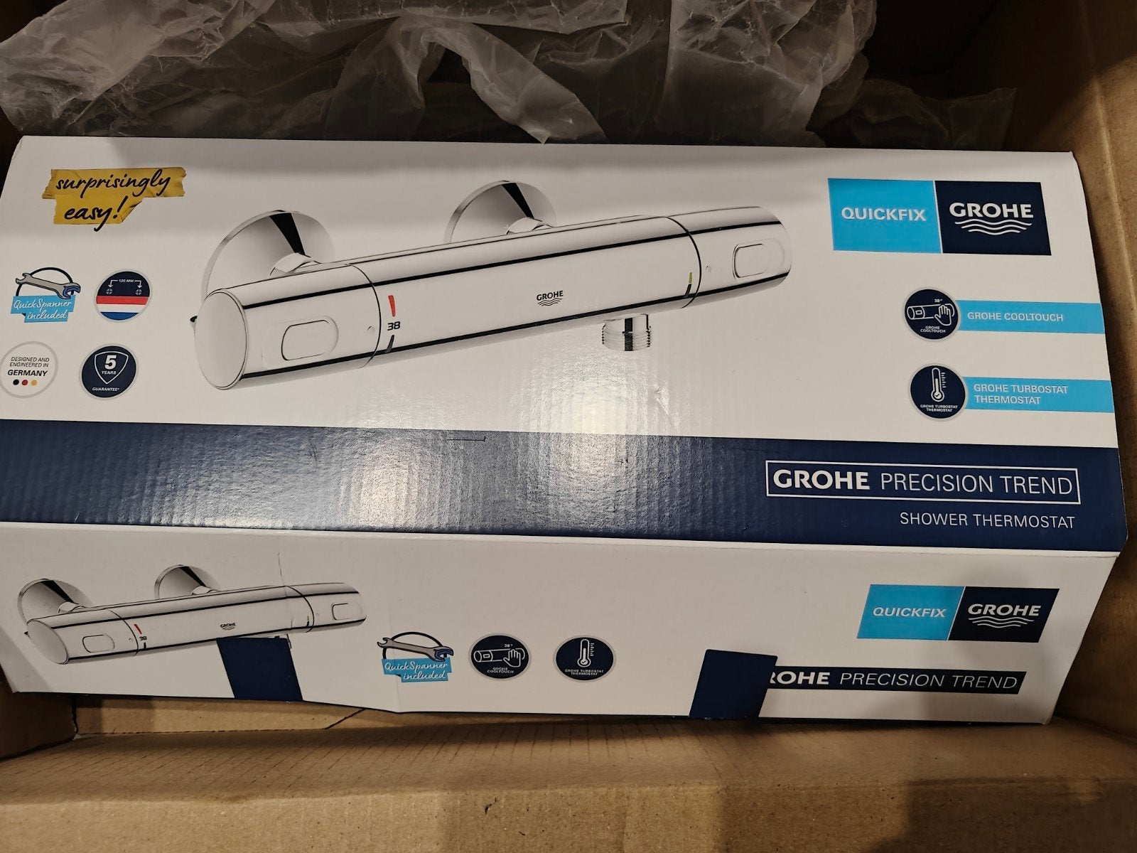 Grohe thermostatische douchekraan Precision Trend, Ophalen of Verzenden, Zo goed als nieuw, Chroom, Kraan