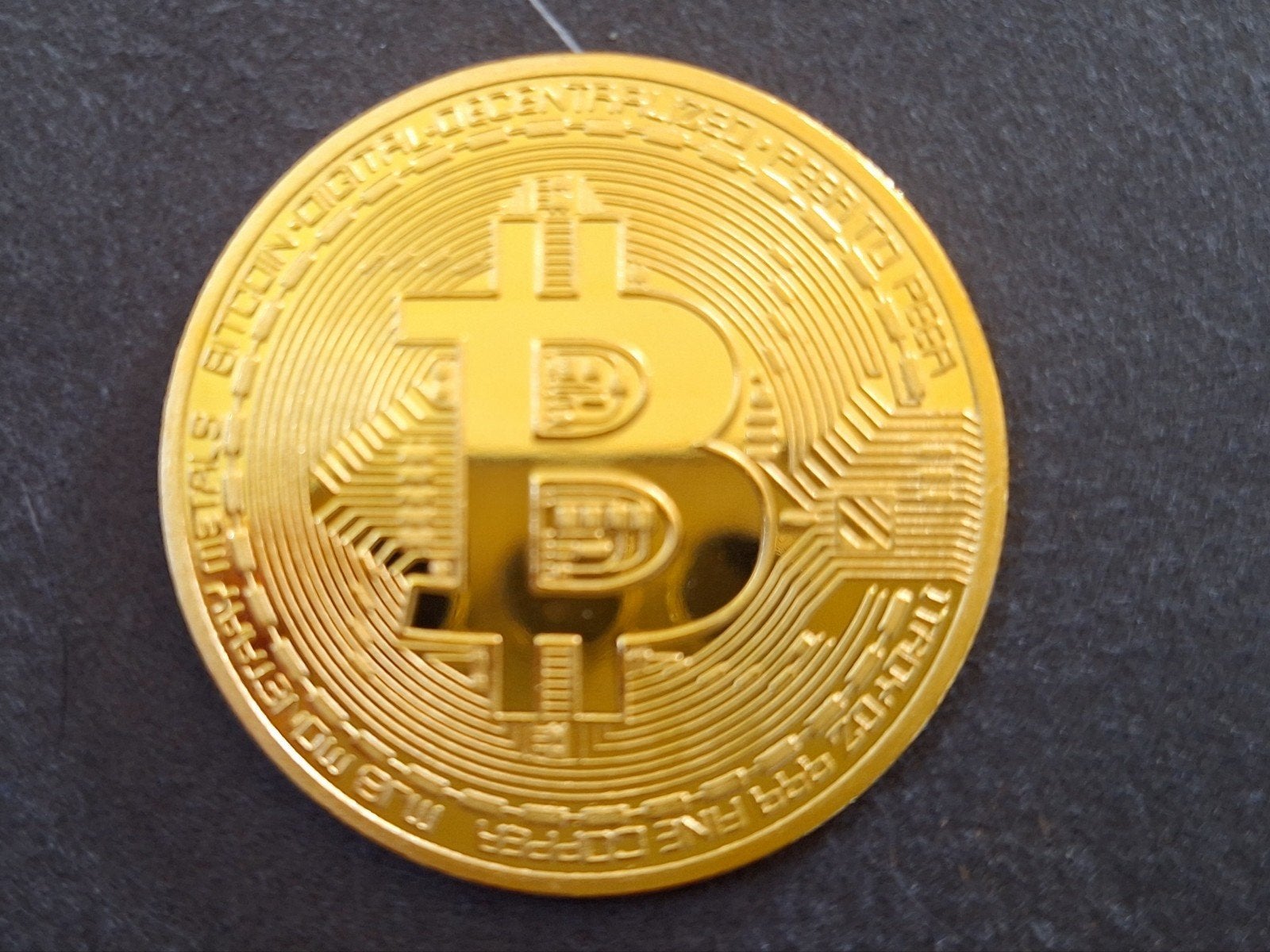 zwaar vergulde bitcoin munt, Ophalen of Verzenden, Zo goed als nieuw