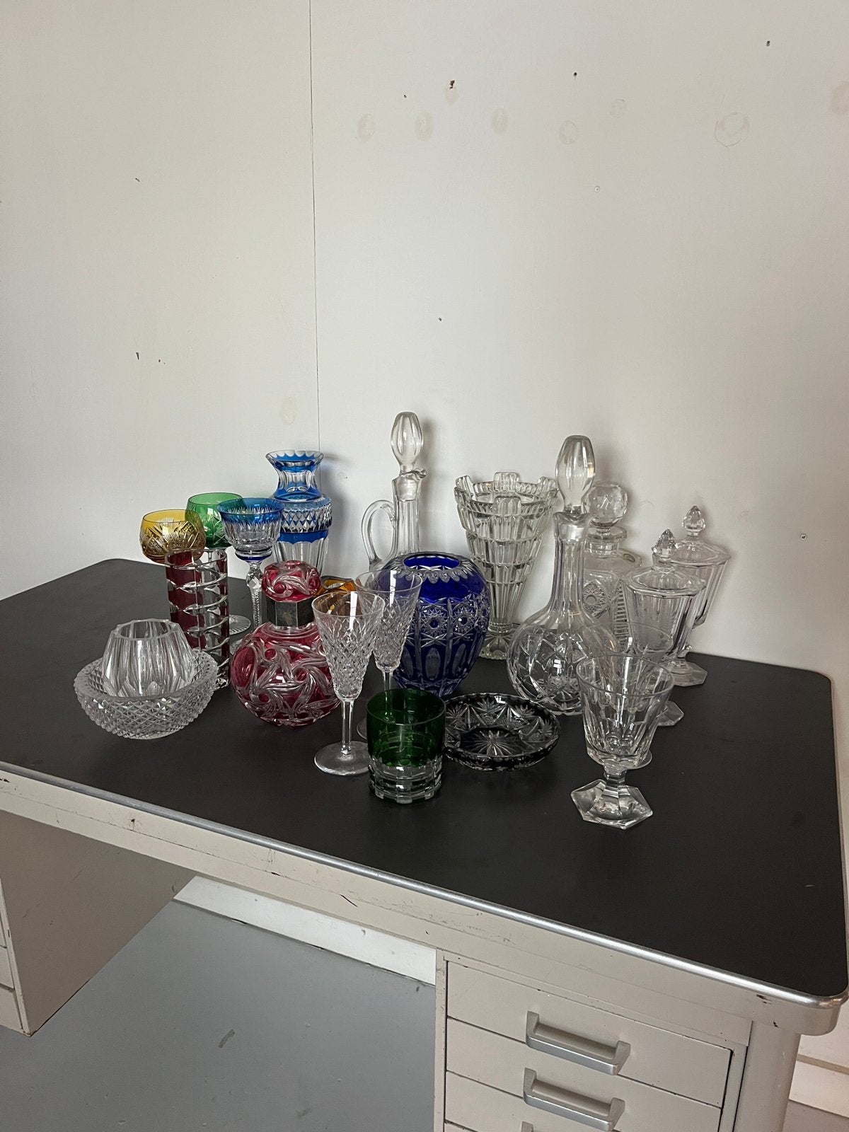 Kristal/glaswerk (boheems, gesneden glas, karaf), Ophalen of Verzenden
