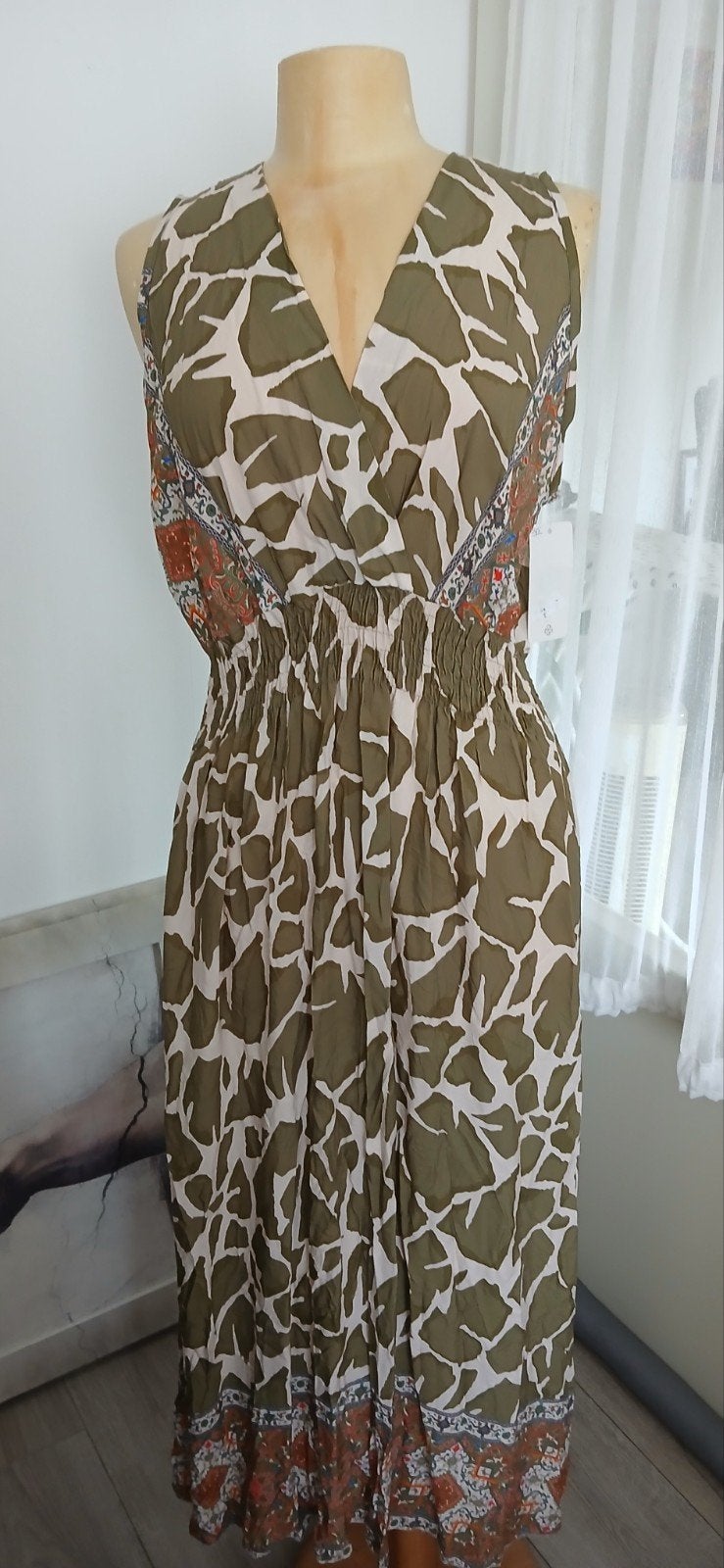 Nieuwe jurk mt 42 met kaartje cotton, Made in Italy, Overige kleuren, Verzenden, Maat 42/44 (L)