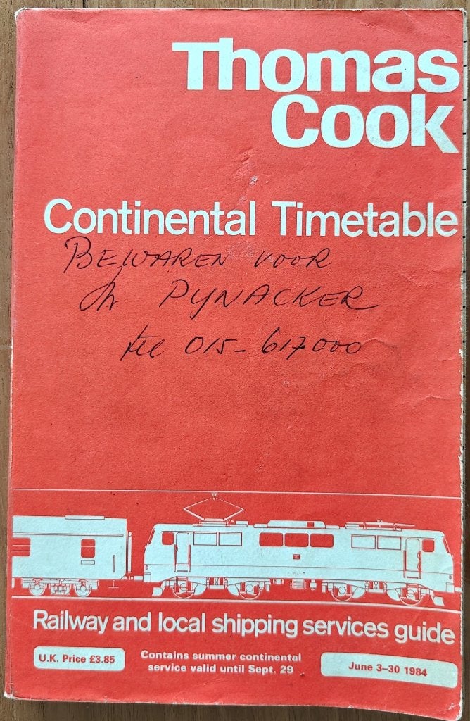 Thomas Cook Continental Timetable June 1984, Europa, Ophalen of Verzenden, Reisgids of -boek, Gelezen
