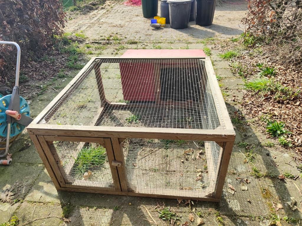Konijnenhok met ren., Ophalen, 90 cm of meer, Hok, 110 cm of meer