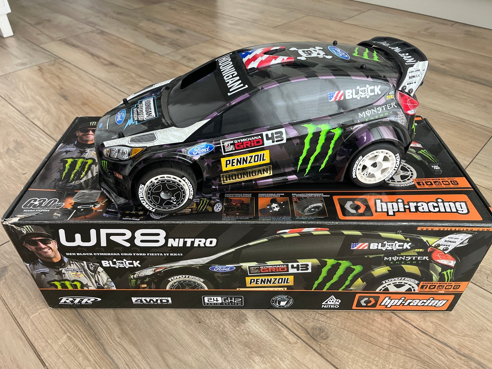 HPI Racing WR8 Nitro Ken Block Ford Fiesta RC Auto, Nieuw, Ophalen of Verzenden, Auto onroad, Overige schalen