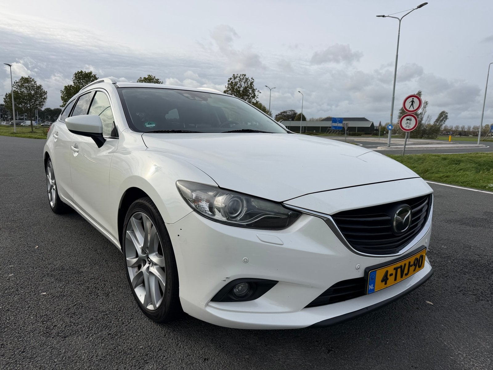 Mazda 6 2.5 GTM, automaat, BOSE, Trekhaak, Open dak, leer, Auto's, Euro 5, Wit, Stationwagon, Particulier