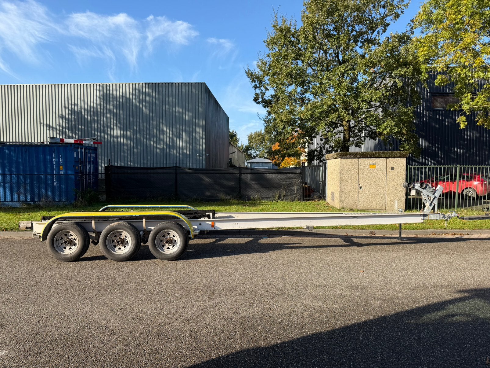 3-asser aluminium boottrailer, Watersport en Boten, Ophalen, Gebruikt, 6 tot 9 meter, Overige typen