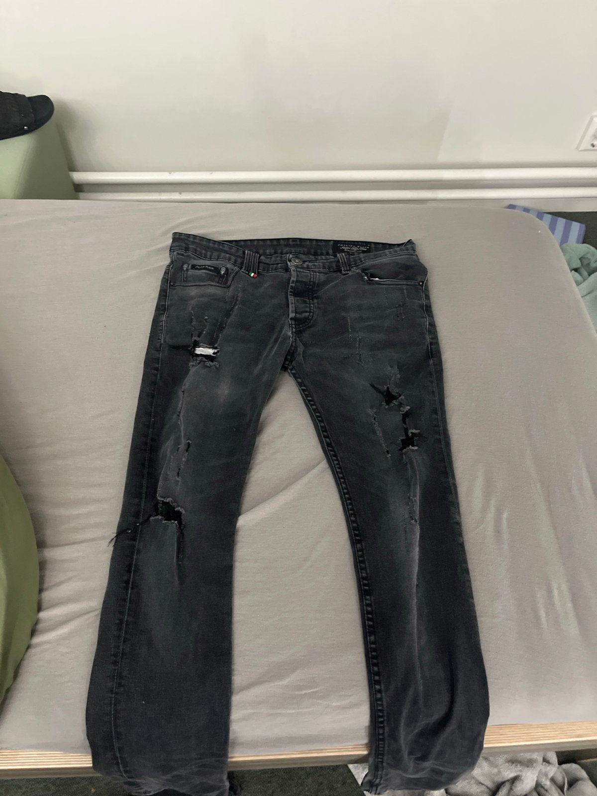 Philipp Plein Zwarte Jeans - Straight Cut, Ophalen of Verzenden, Gedragen, Zwart, W33 - W34 (confectie 48/50)