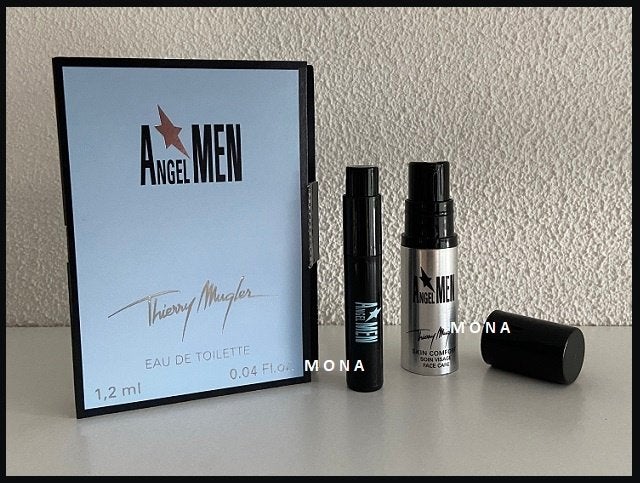 Angel*Men set parfum sample proefje + face care, Verzenden, Nieuw, Proef of Tester, Gevuld