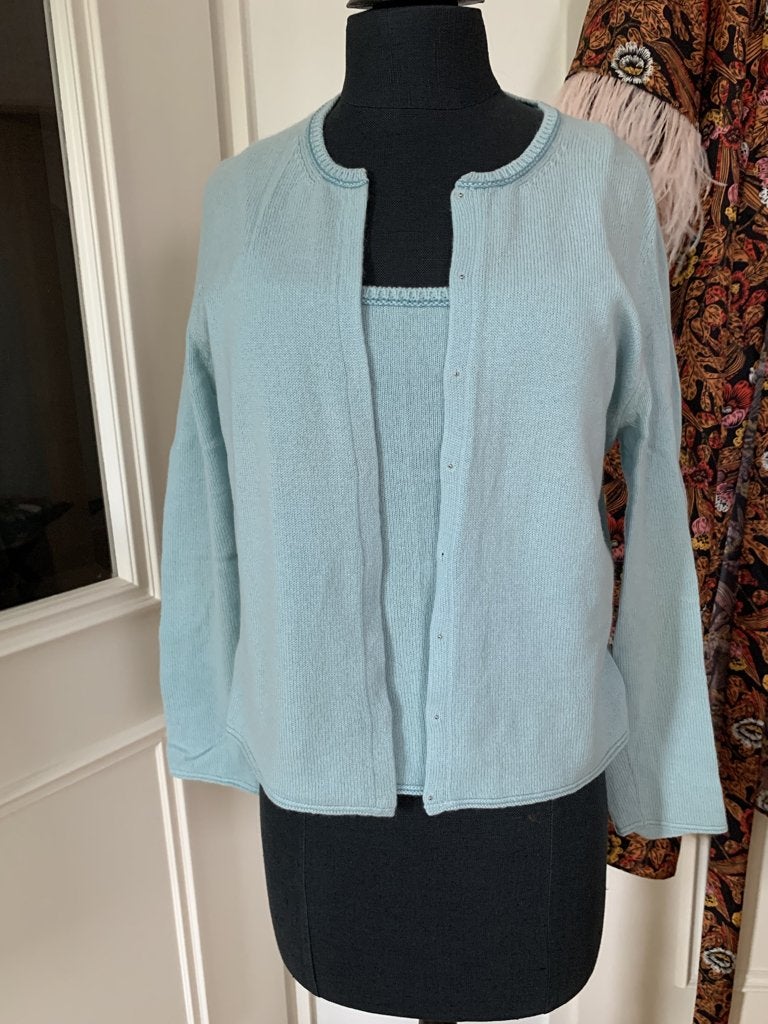 Loro Piana pure cashmere twinset, top + vest, 38/40 NL, zgan, Maat 38/40 (M), Overige kleuren, Verzenden, LORO PIANA