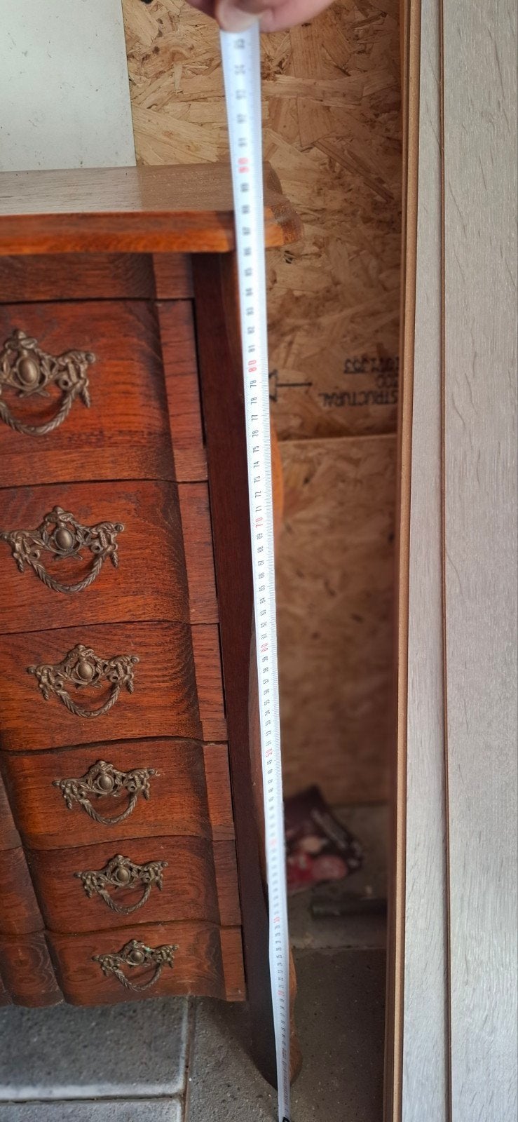 Antieke houden commode met 6 laden, Ophalen of Verzenden