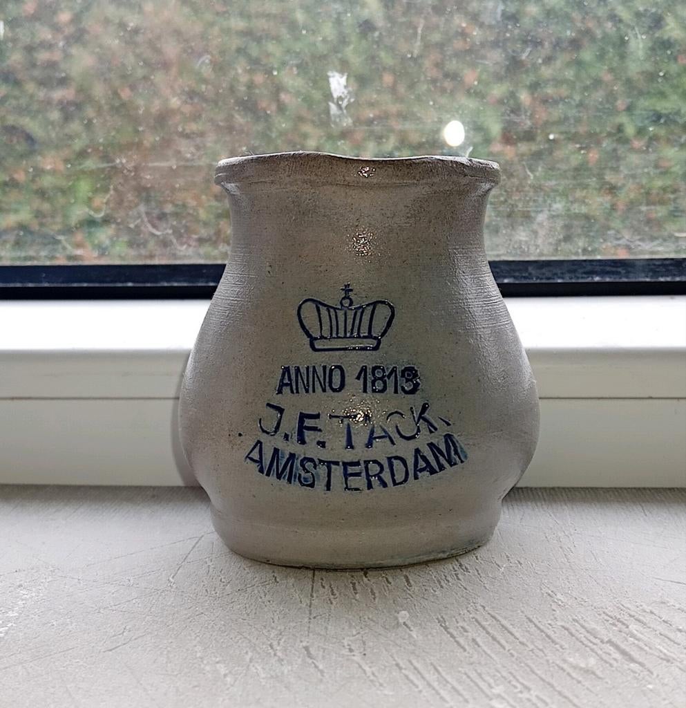 Vintage J.F. Tack Amsterdam Mosterdpotje, Antiek en Kunst, Antiek | Keramiek en Aardewerk, Ophalen of Verzenden