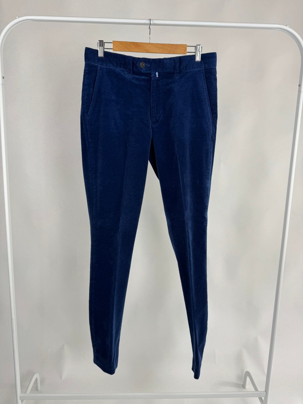 LINCS DC&Co heren corduroy broek blauw – W32/L34 – stretch, Ophalen of Verzenden, Zo goed als nieuw, Maat 48/50 (M), Blauw