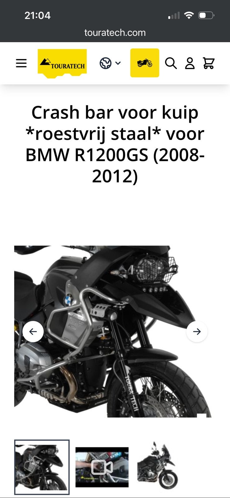 R1200gs Touratech valbeugel voor tank RVS Nieuw, Ophalen, Nieuw