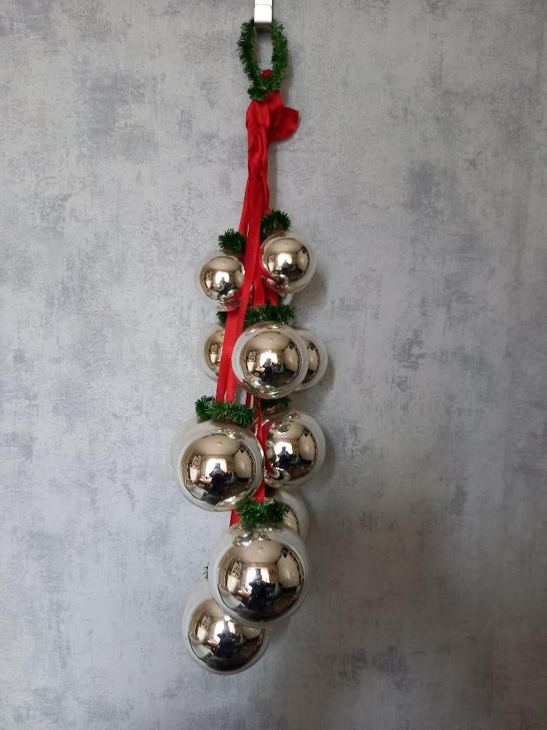 Vintage Tros Kerstballen / Carroussel Zilveren GDR 12, Diversen, Ophalen, Gebruikt