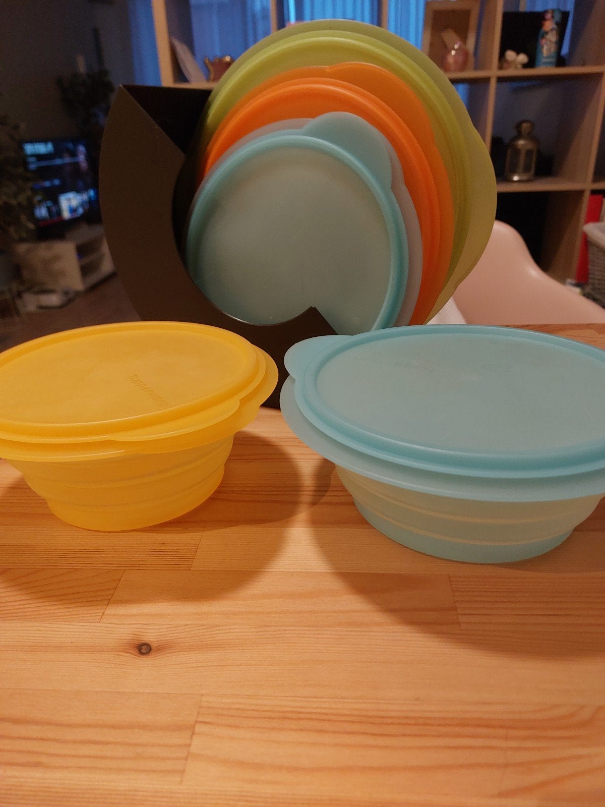 Tupperware opvouwbare kommen set met houder, Ophalen of Verzenden, Gebruikt, Bak of Kom