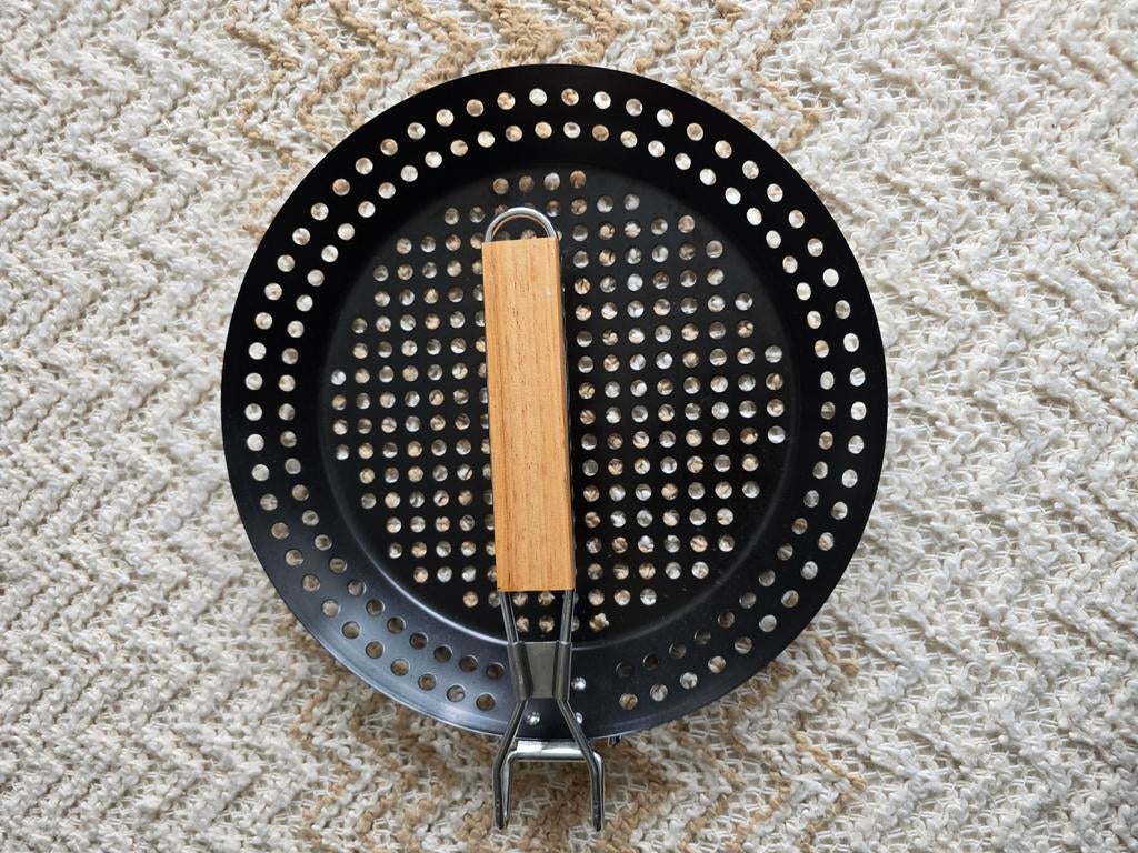 Grote BBQ-pan met inklapbare handgreep te koop, Ophalen of Verzenden, Zo goed als nieuw