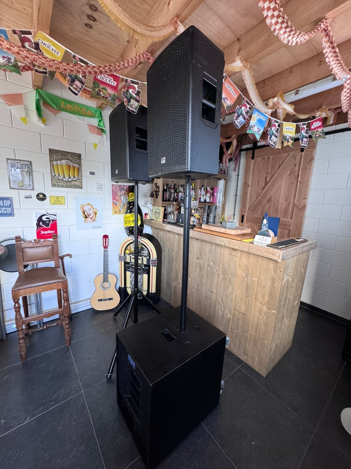 Te koop Actieve PA set LD Systems en American Audio, Gebruikt, Inclusief standaarden, Overige typen, Ophalen