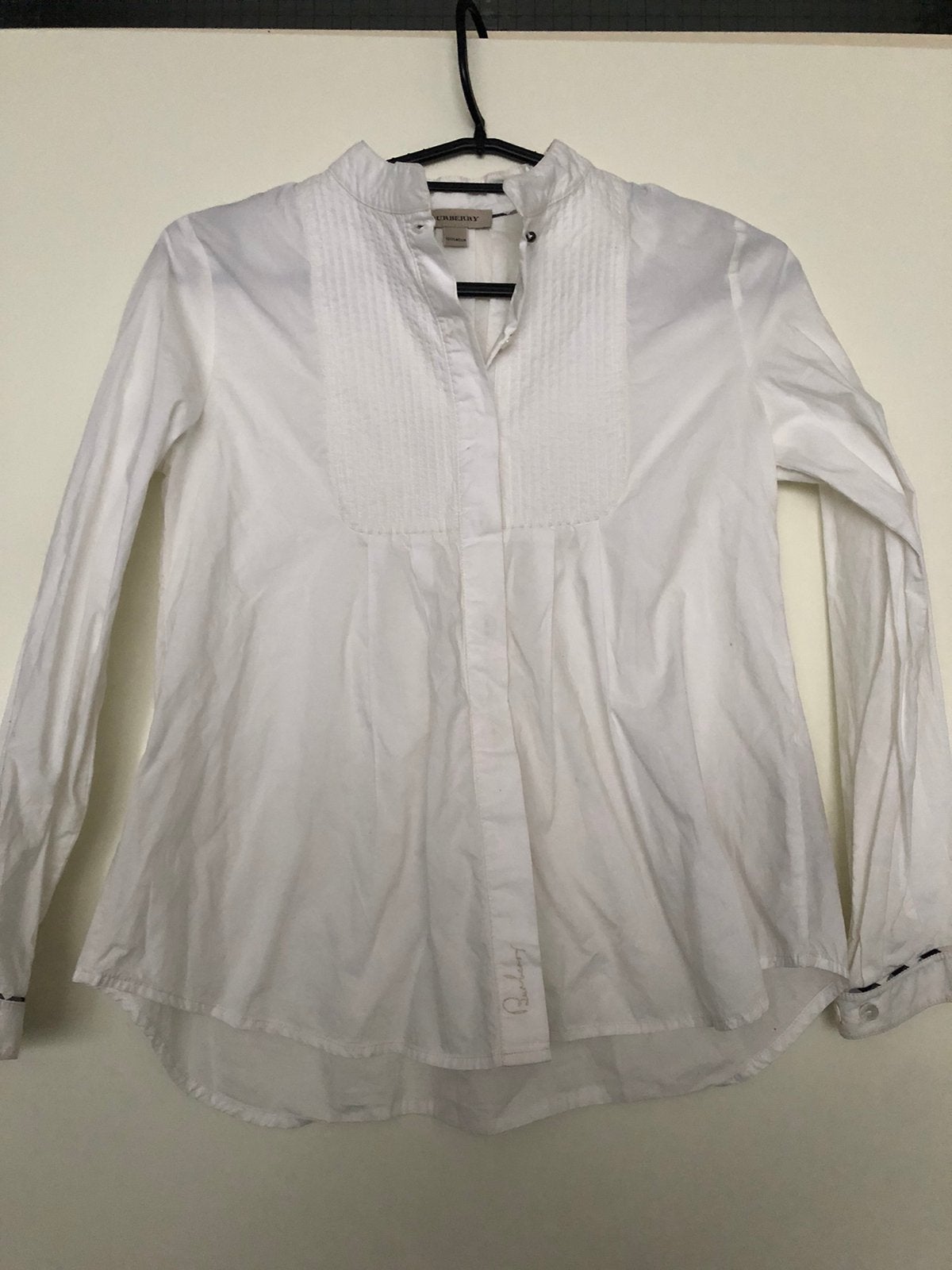 Burberry witte blouse met opstaande kraag maat 140, Ophalen of Verzenden, Zo goed als nieuw, Meisje, Overhemd of Blouse