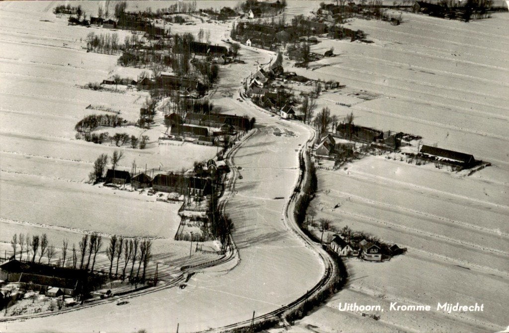 Uithoorn - Kromme Mijdrecht - Luchtfoto, Verzamelen, Ophalen of Verzenden, 1960 tot 1980, Gelopen, Noord-Holland