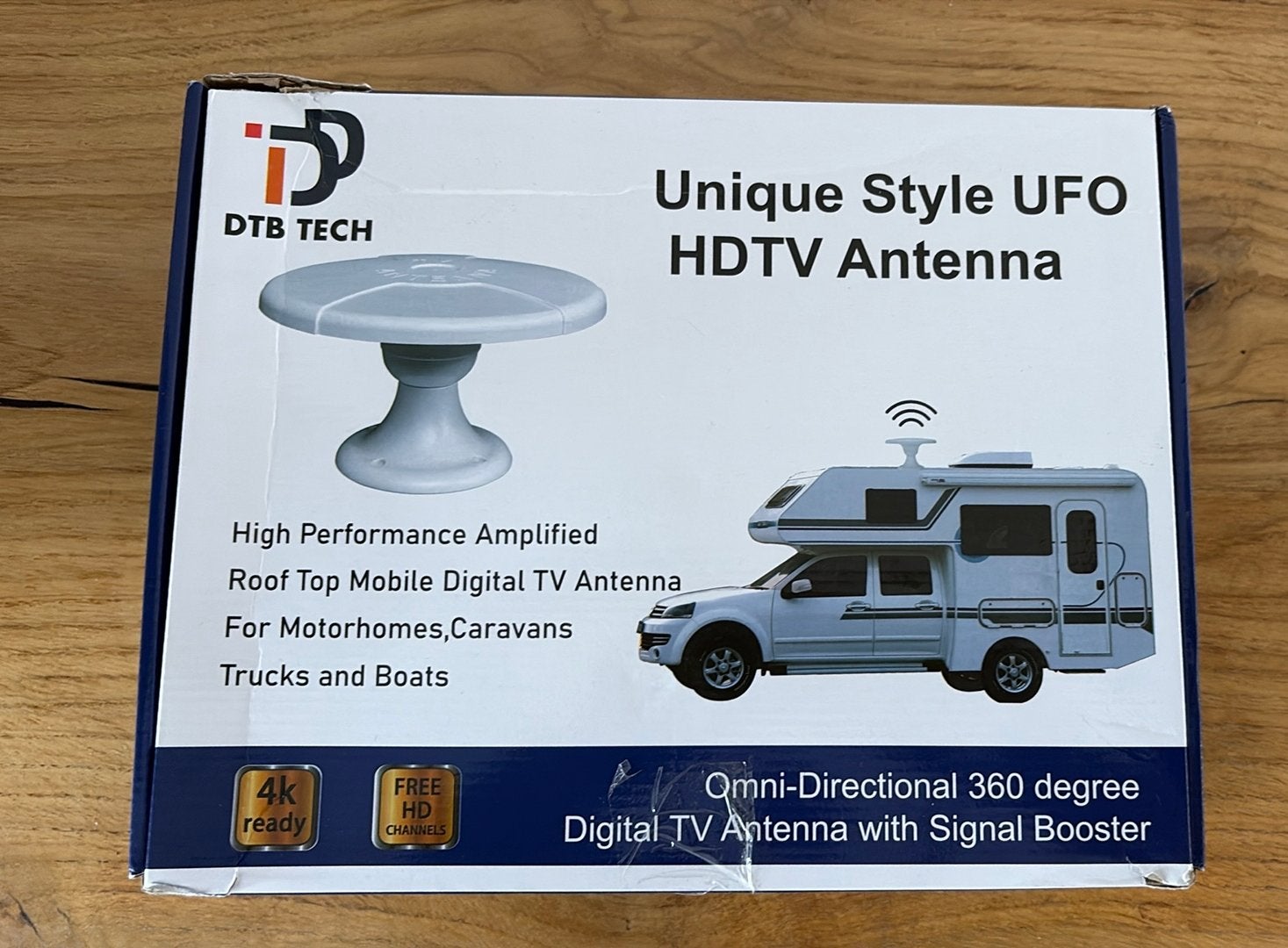 Nieuwe DTB TECH UFO TV-antenne 360 – camper/caravan/boot 4K, Ophalen of Verzenden