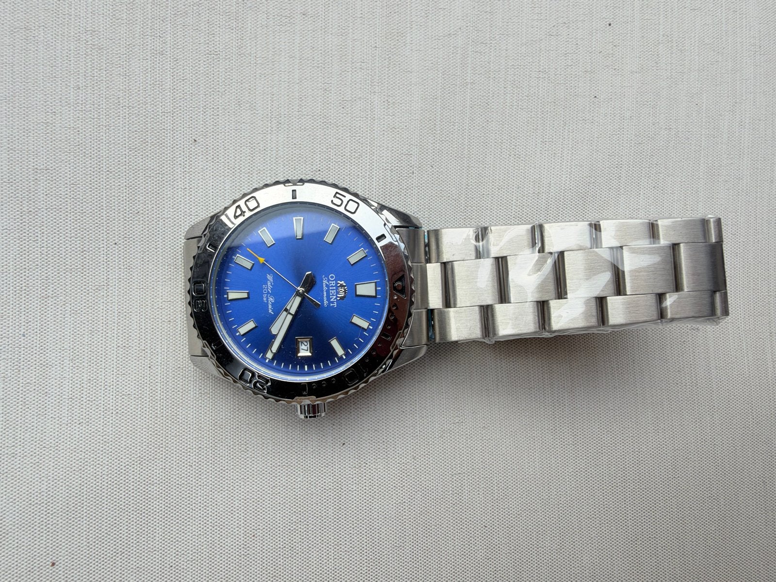 Orient Mako II duikhorloge - Blauwe wijzerplaat, roestvrij s, Overige merken, Staal, Polshorloge, Ophalen of Verzenden