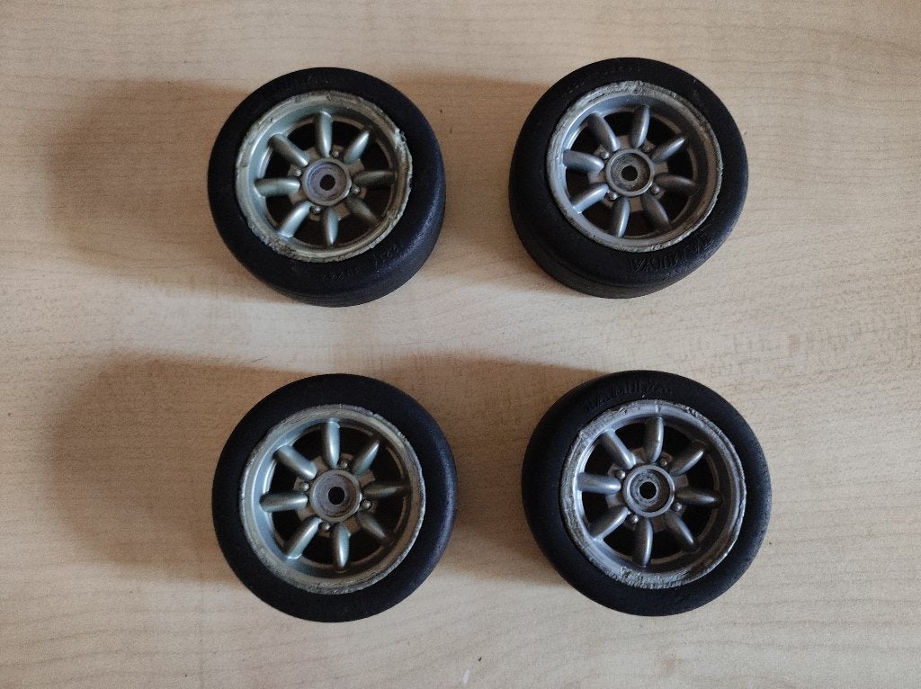 Tamiya m-chassis Mini Cooper wielen, Hobby en Vrije tijd, Elektro, Gebruikt, Ophalen of Verzenden, Schaal 1:10