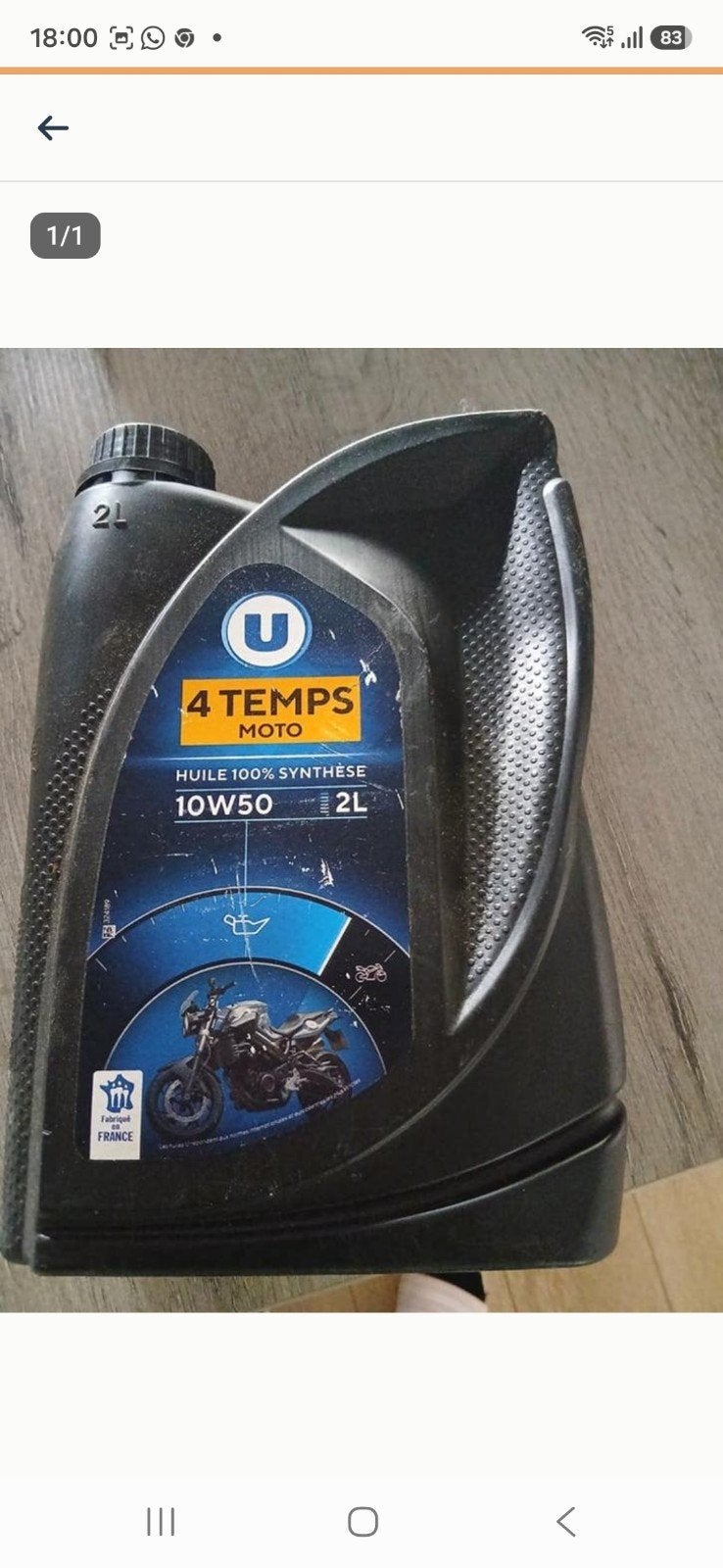 4 Temps Moto 10W50 Synthetische Motorolie 2L, Motoren, Ophalen