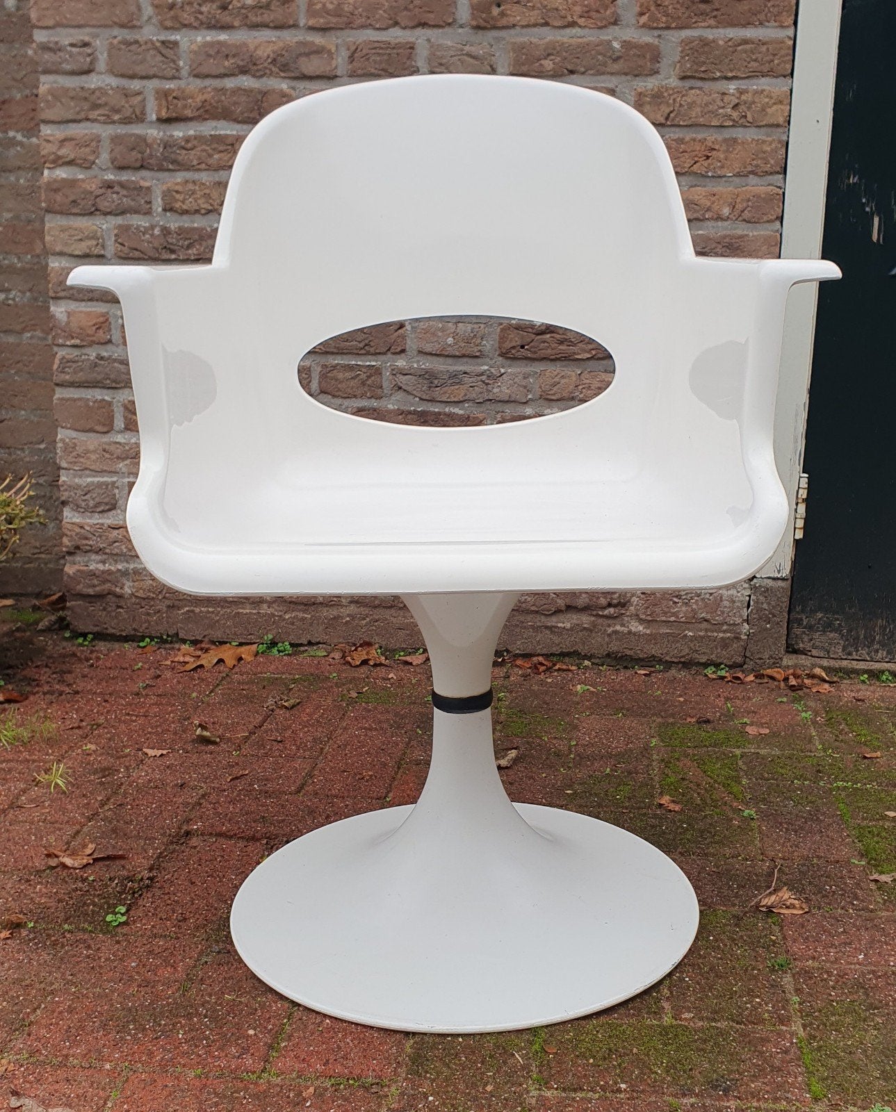 Vintage Kurz Tulip stoel Space Age  ( jaren ‘70), Huis en Inrichting, Stoelen, Ophalen, Kunststof, Gebruikt, Wit