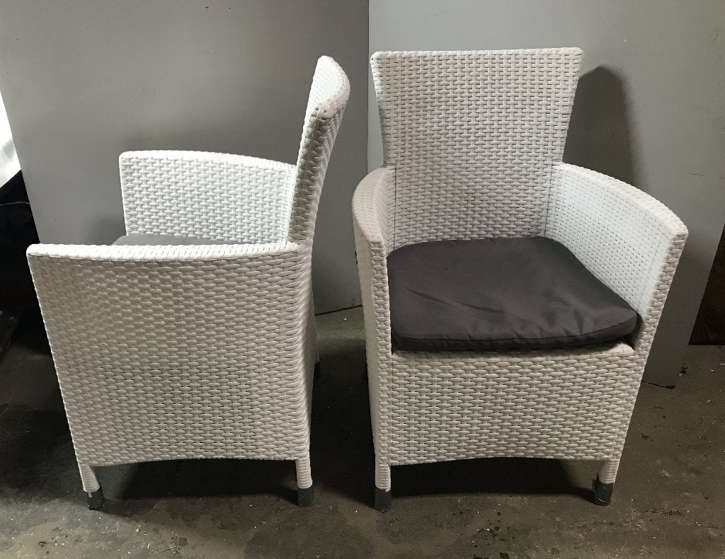 Tuinstoelen, wit kunststof, 4x, Ophalen, Gebruikt, Kunststof