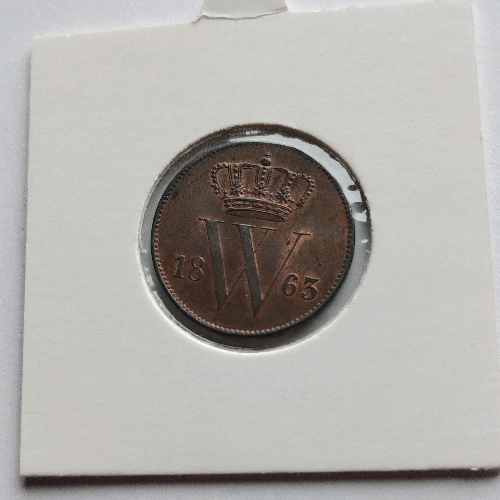 Prachtige Cent uit 1863 - Lijkt UNC, Postzegels en Munten, Verzenden, Koning Willem III, 1 cent, Losse munt