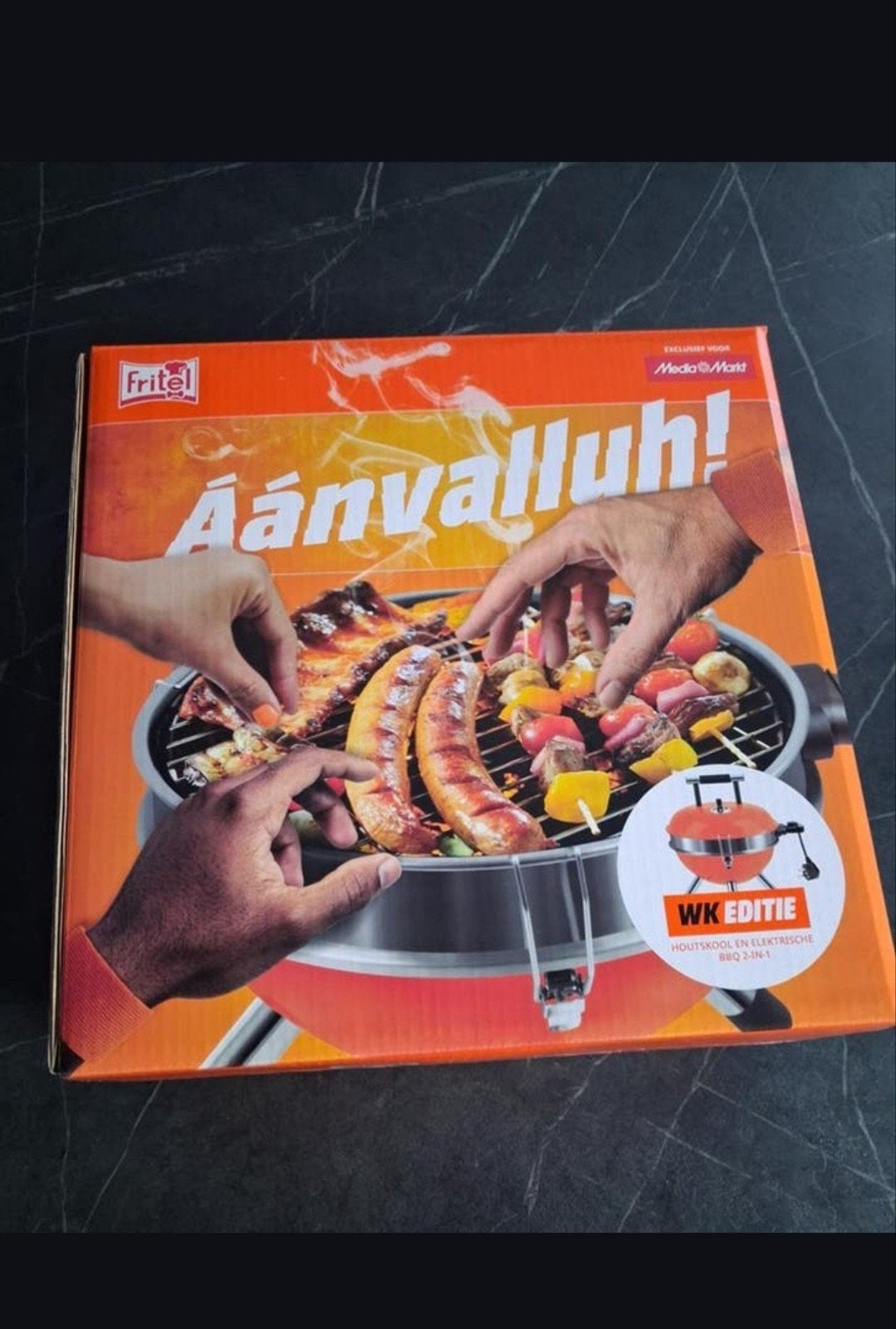 Fritel A501 Houtskool & Elektrische BBQ 2-in-1 Oranje, Ophalen of Verzenden, Nieuw