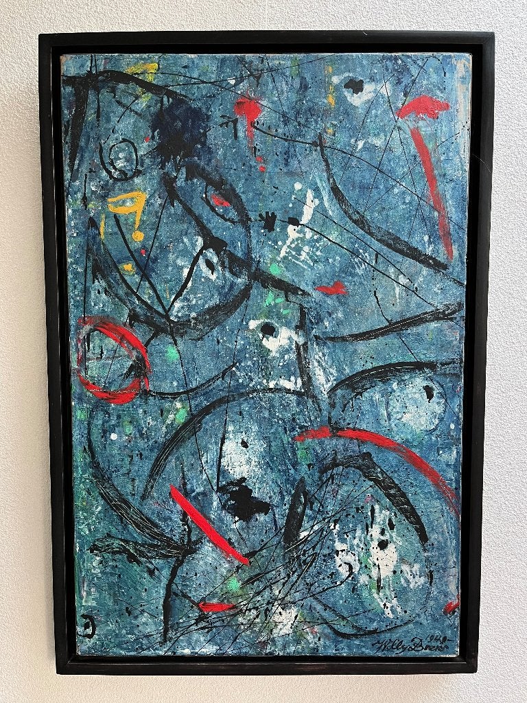 Origineel werk Willy Boers (1905-1978) - Olieverf op doek, Ophalen of Verzenden, Gesigneerd, Olieverf, Abstract