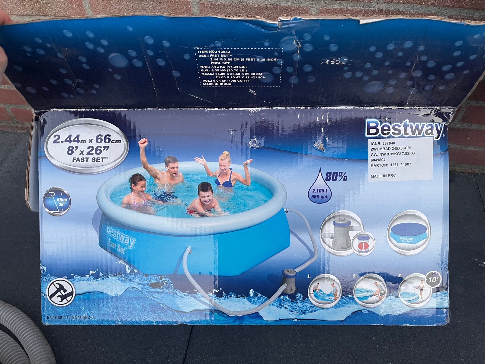 Bestway zwembad 2,44x0,66, Ophalen, Gebruikt, Opblaaszwembad, Rond