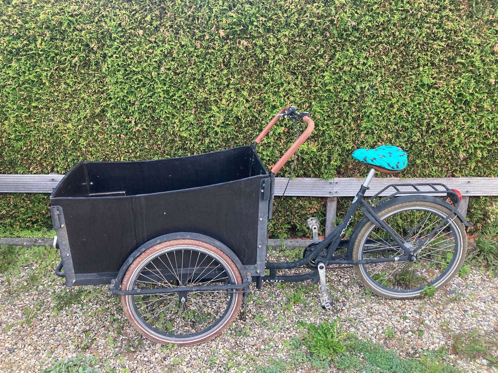 Bakfiets Troy Basic, Terugtraprem, Gebruikt, Huif, 2 kinderen