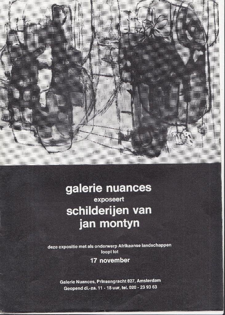 Jan Montijn Montyn affiche Galerie Nuances jaren 70-80, Ophalen of Verzenden