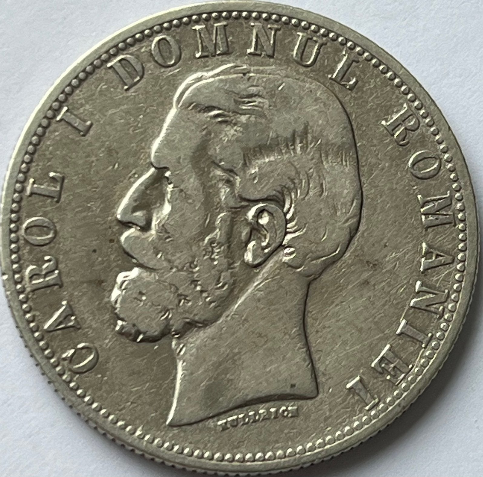 Romenia zilveren vijf lei 1881, Ophalen of Verzenden, Overige landen, Losse munt, Zilver