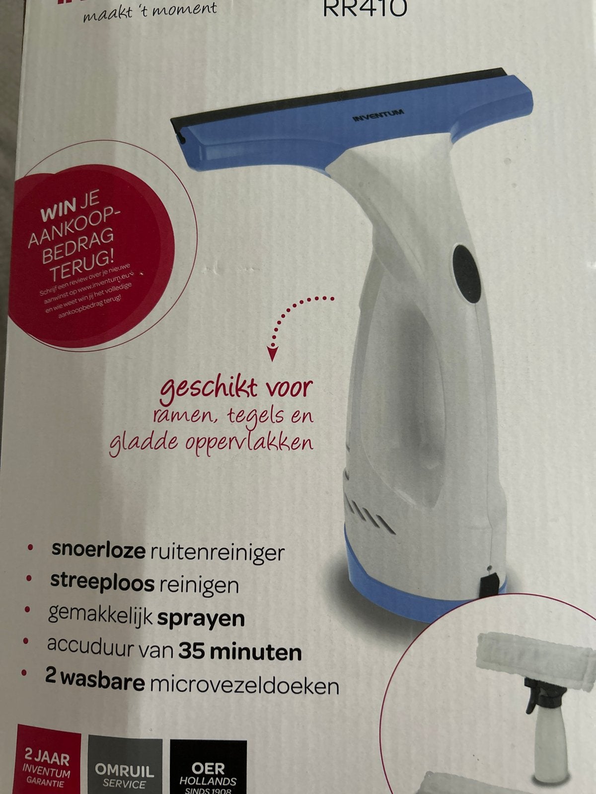 Inventum RR410 Snoerloze Ruitenreiniger ., Ophalen of Verzenden, Nieuw