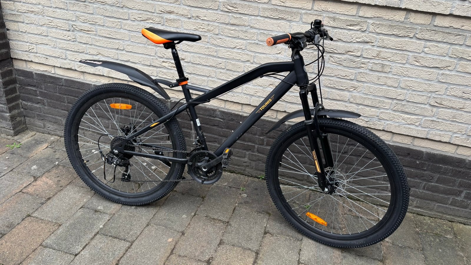 Tounis Light 27,5” Mountainbike Zwart/Oranje. Incl bon., Gebruikt, Hardtail, Heren, Schijfrem