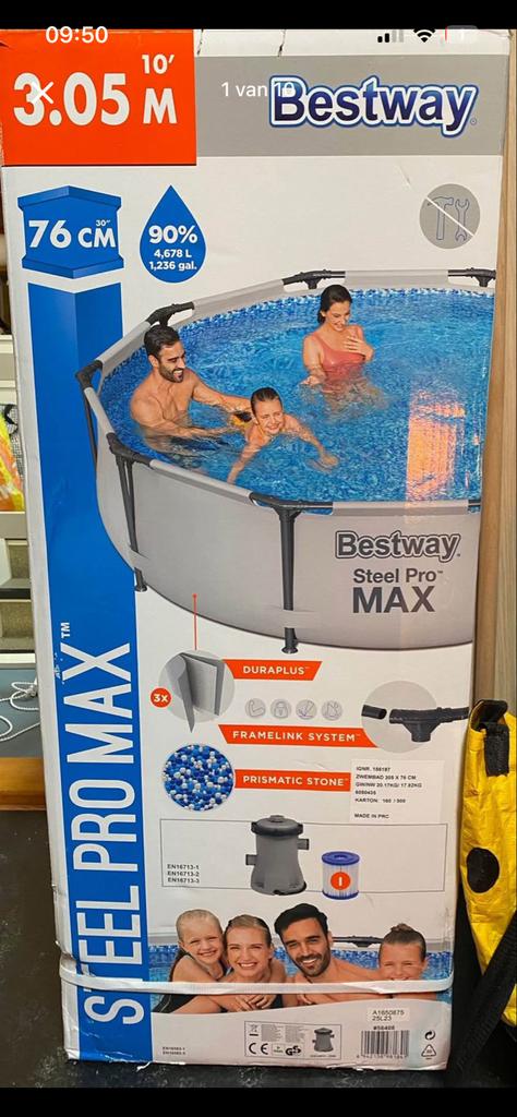 Bestway Steel Pro MAX zwembad 305 x 76 cm, Rond, Ophalen of Verzenden, Zo goed als nieuw, Opzetzwembad