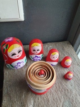 Set van 6 Russische Matroesjka poppen, Antiek en Kunst, Ophalen of Verzenden
