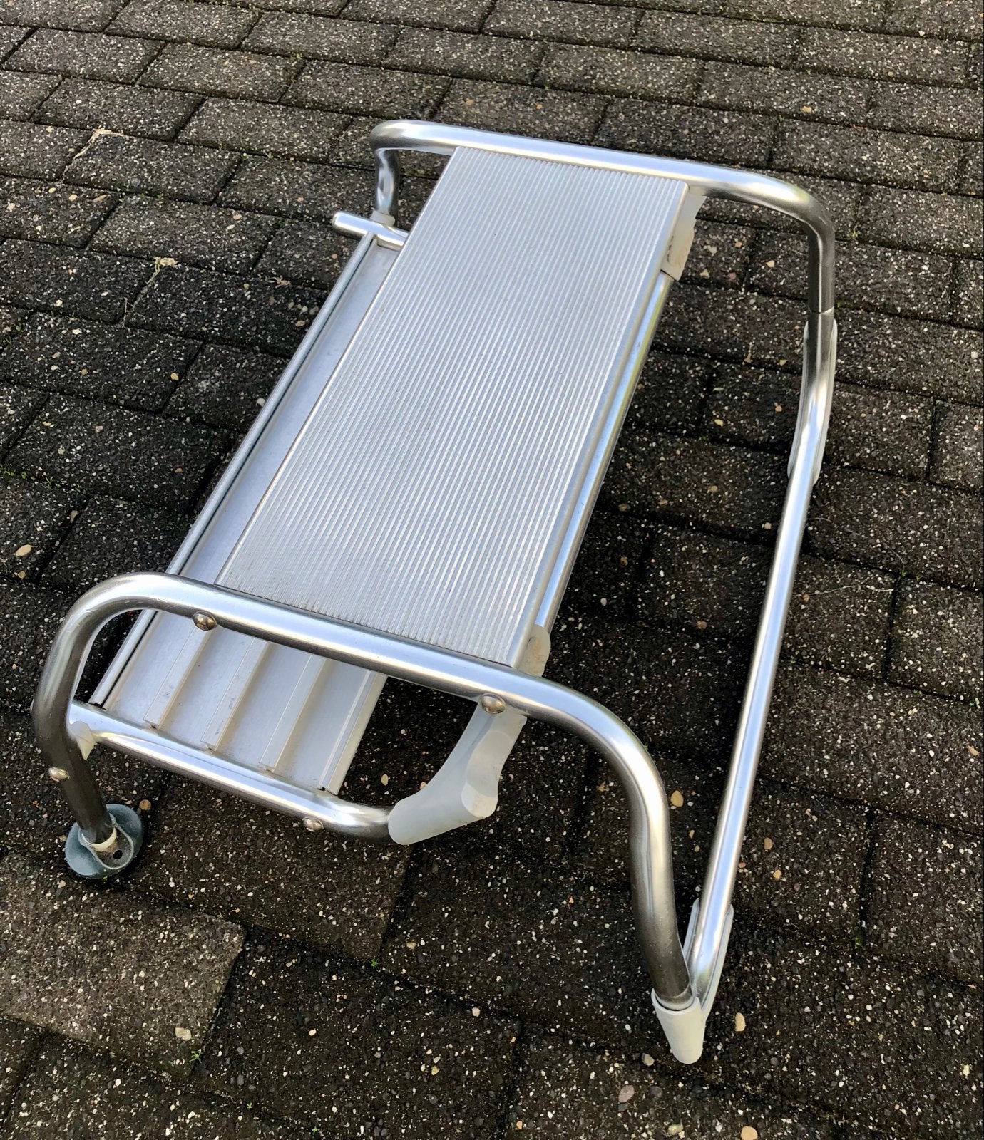 Inklapbare aluminium opstap voor caravan/camper, 2 treden, Caravans en Kamperen, Ophalen, Gebruikt
