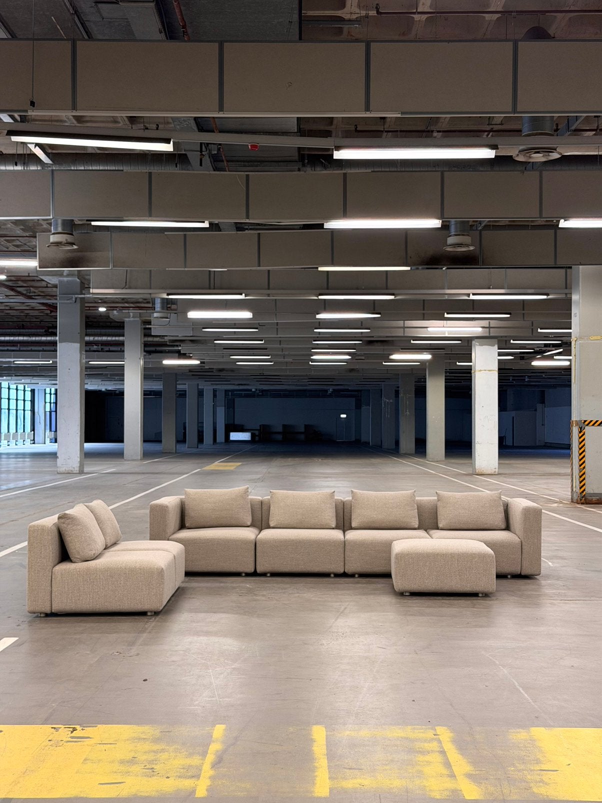 Minotti Braque Modulaire Bank Beige | NIEUWSTAAT + Garantie, Overige materialen, Hoekbank, 300 cm of meer, Ophalen of Verzenden