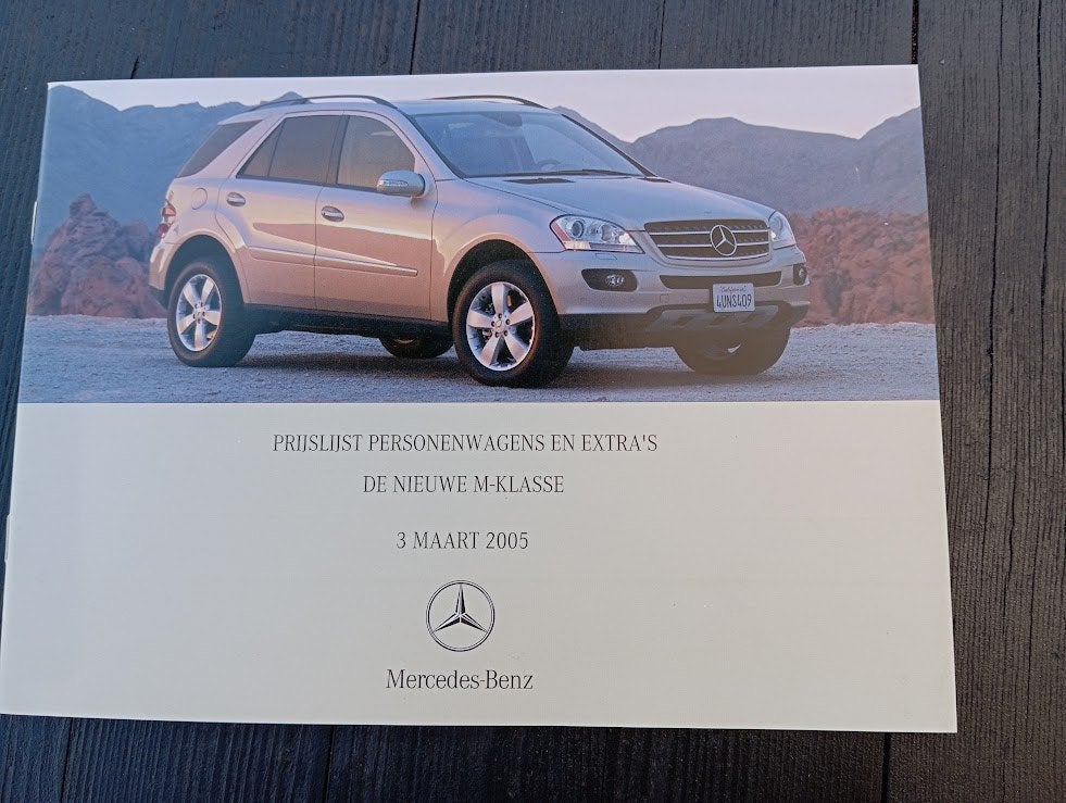 Mercedes Personenwagens + extra s Prijslijst nieuwe M Klasse, Verzenden, Zo goed als nieuw, Mercedes