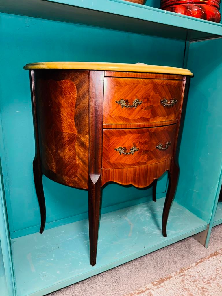 Franse Louis XV commode ladekast met marmer blad, Antiek en Kunst, Ophalen of Verzenden