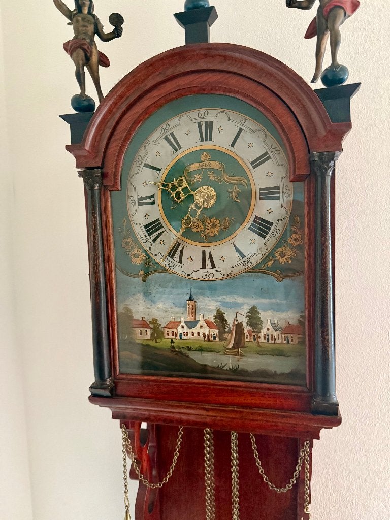 Antieke Friese staartklok 1862, Antiek en Kunst, Antiek | Klokken, Ophalen of Verzenden