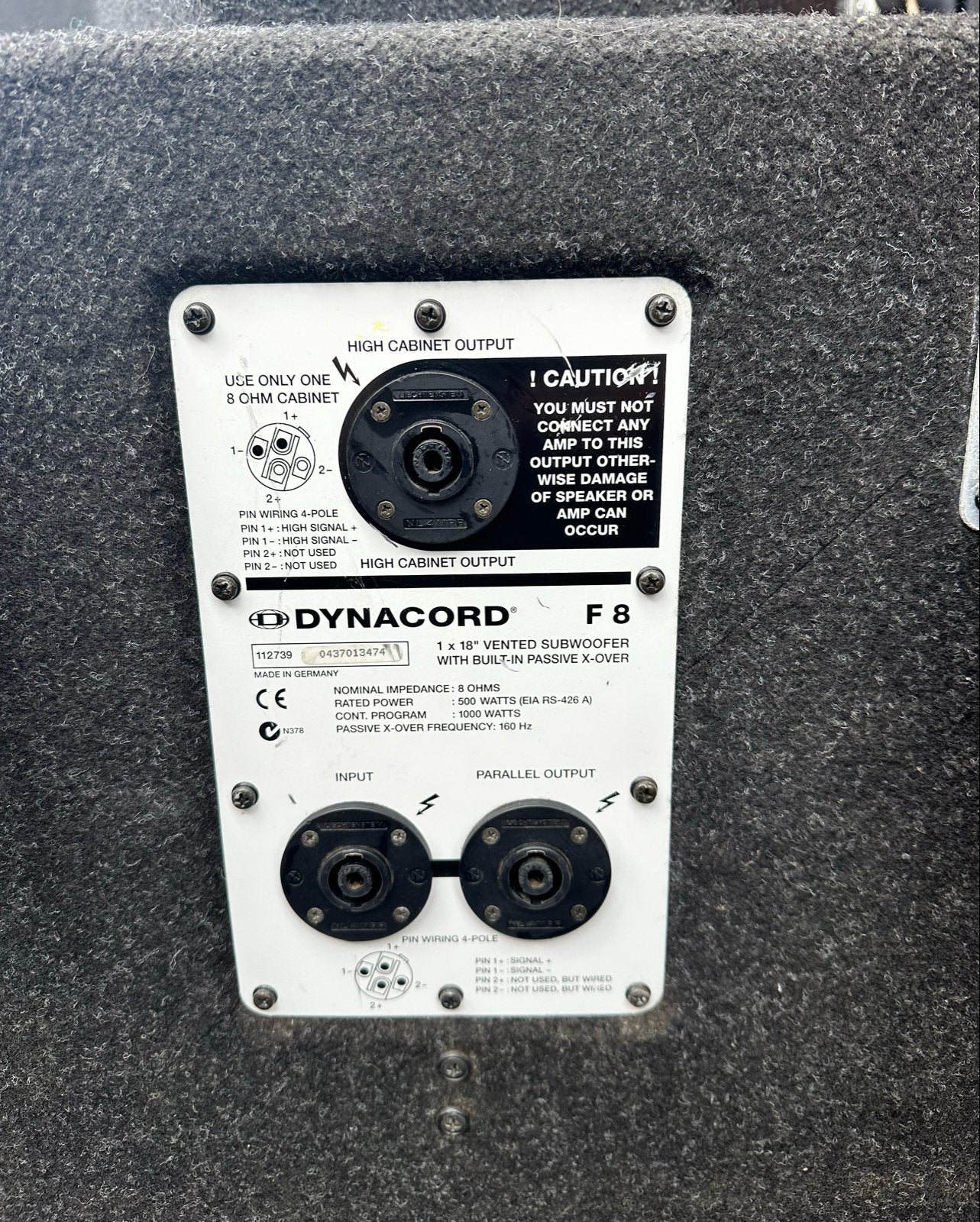 Dynacord F8 Subwoofers - Origineel en Krachtig, Overige merken, Gebruikt, Subwoofer, Ophalen of Verzenden