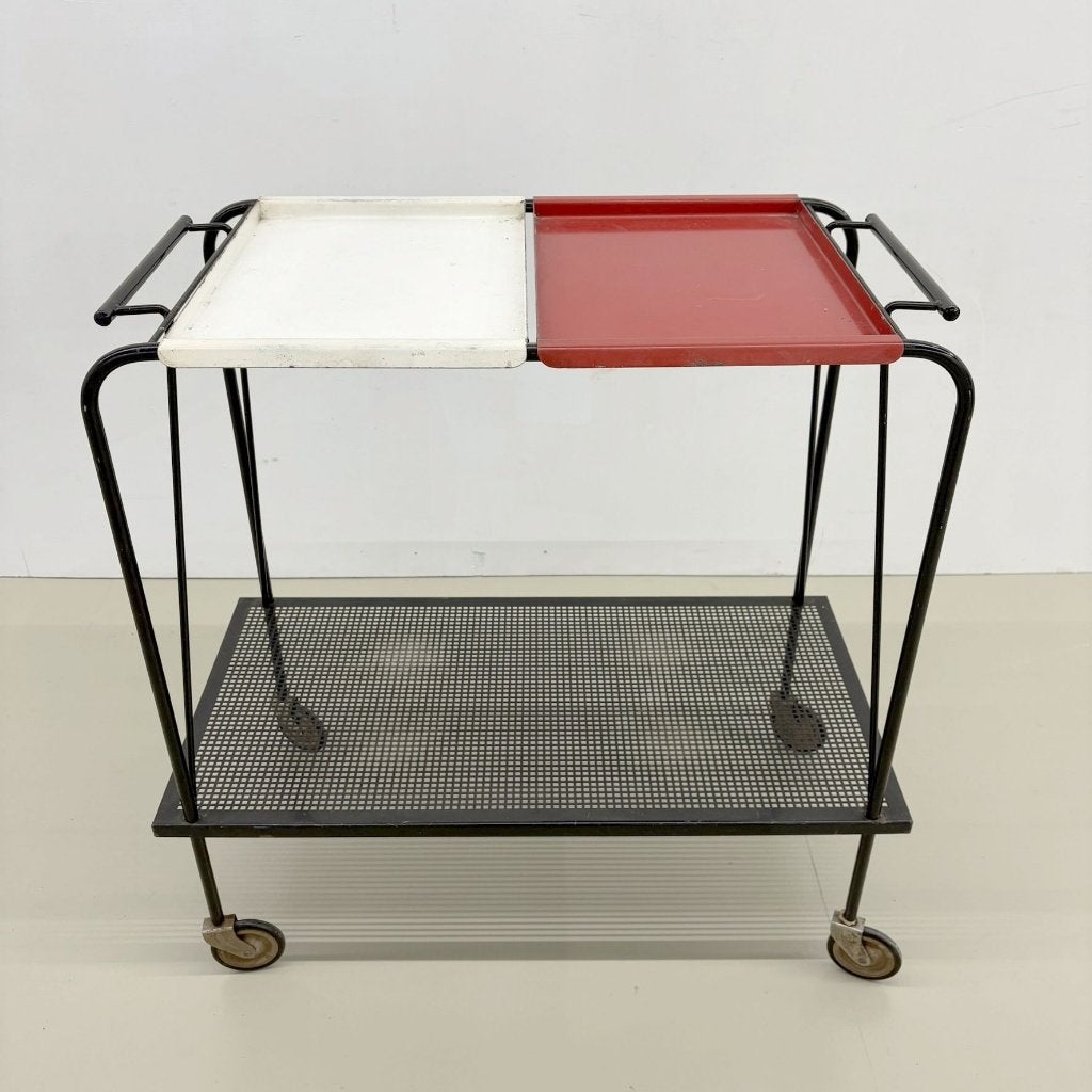 Vintage Pilastro serveerwagen, Huis en Inrichting, Minder dan 55 cm, Gebruikt, Metaal of Aluminium, .
