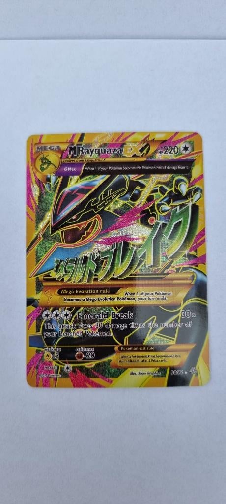 Pokémon kaart M Rayquaza-EX 98/98, Ophalen of Verzenden, Zo goed als nieuw, Losse kaart, Foil