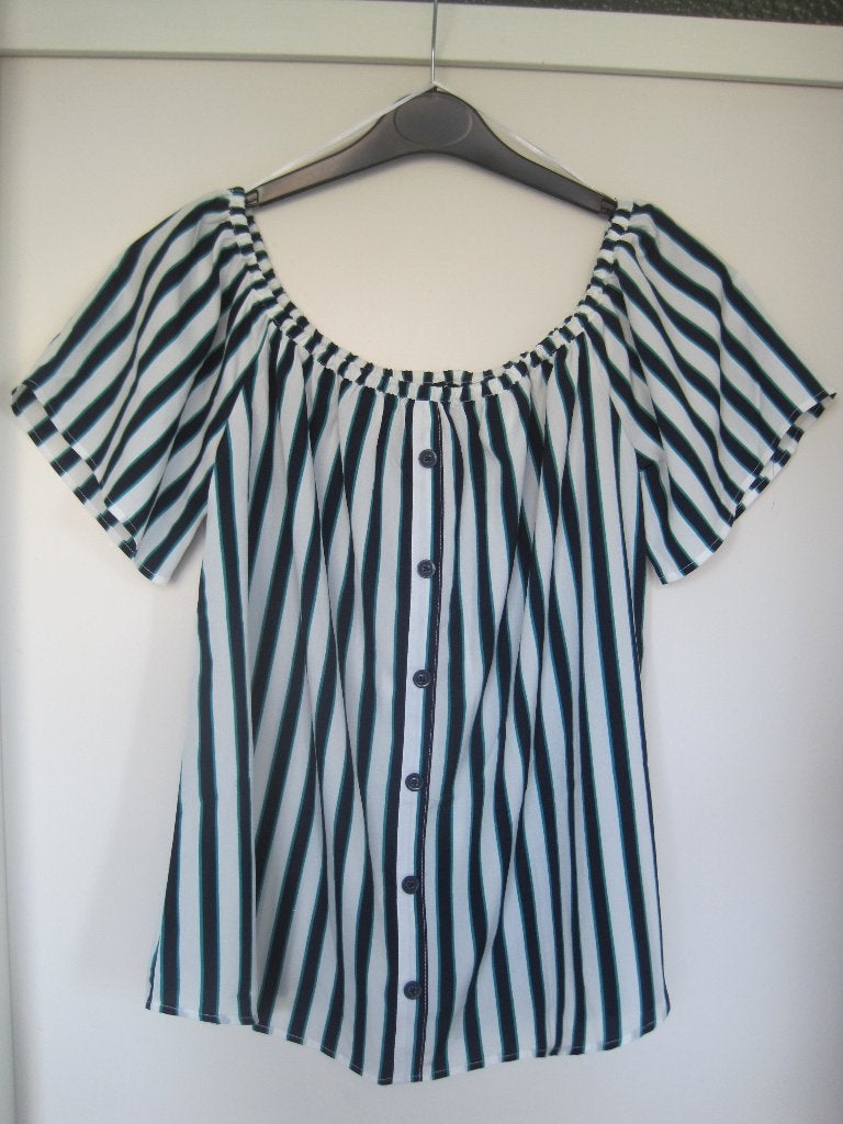 Terranova gestreepte off-shoulder top XL, Kleding | Dames, Maat 46/48 (XL) of groter, Zo goed als nieuw, Terranova, Meerkleurig