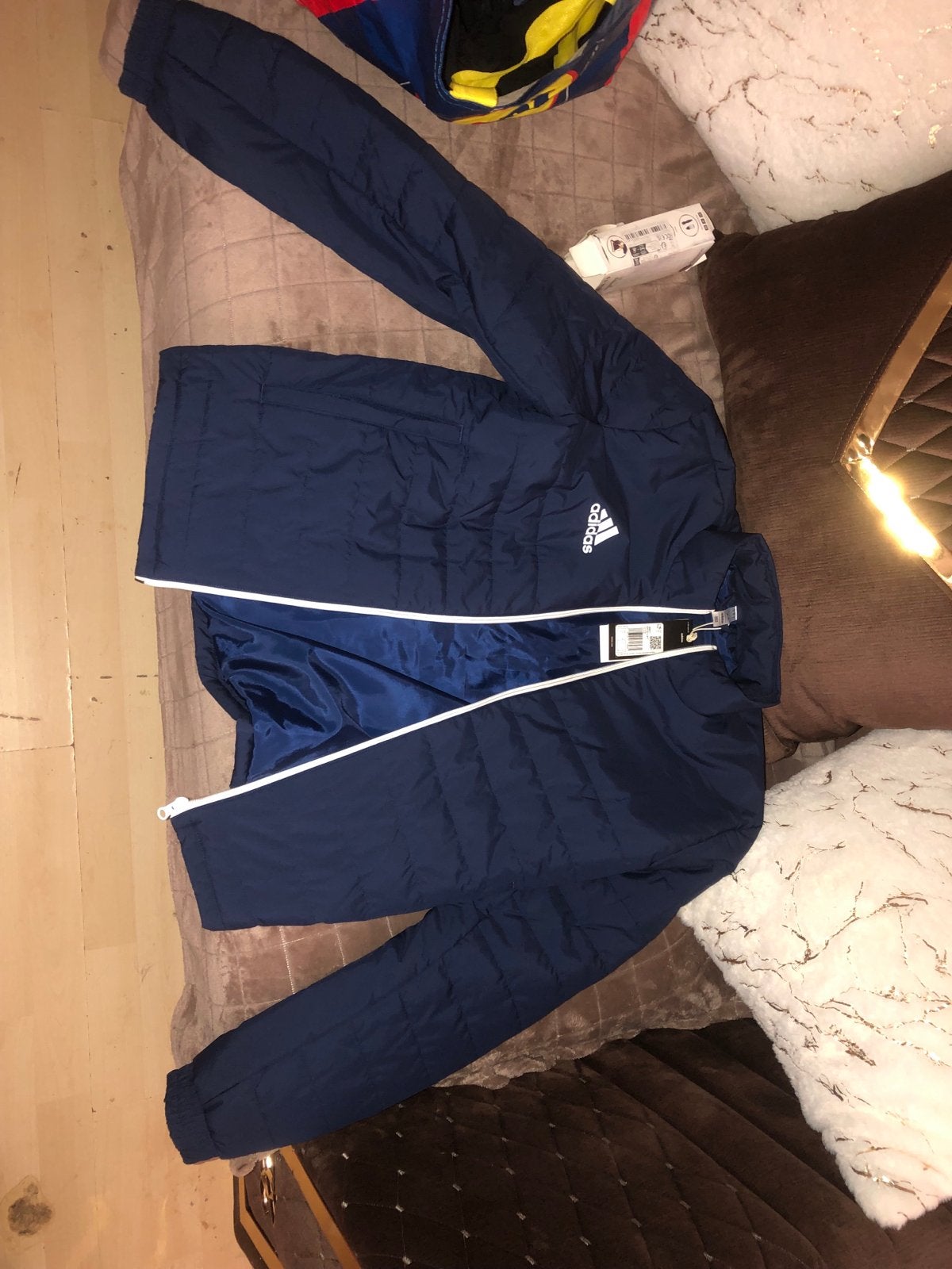 Nieuwe Adidas jas maat S - Donkerblauw, Ophalen, Nieuw, Maat 36 (S), Blauw